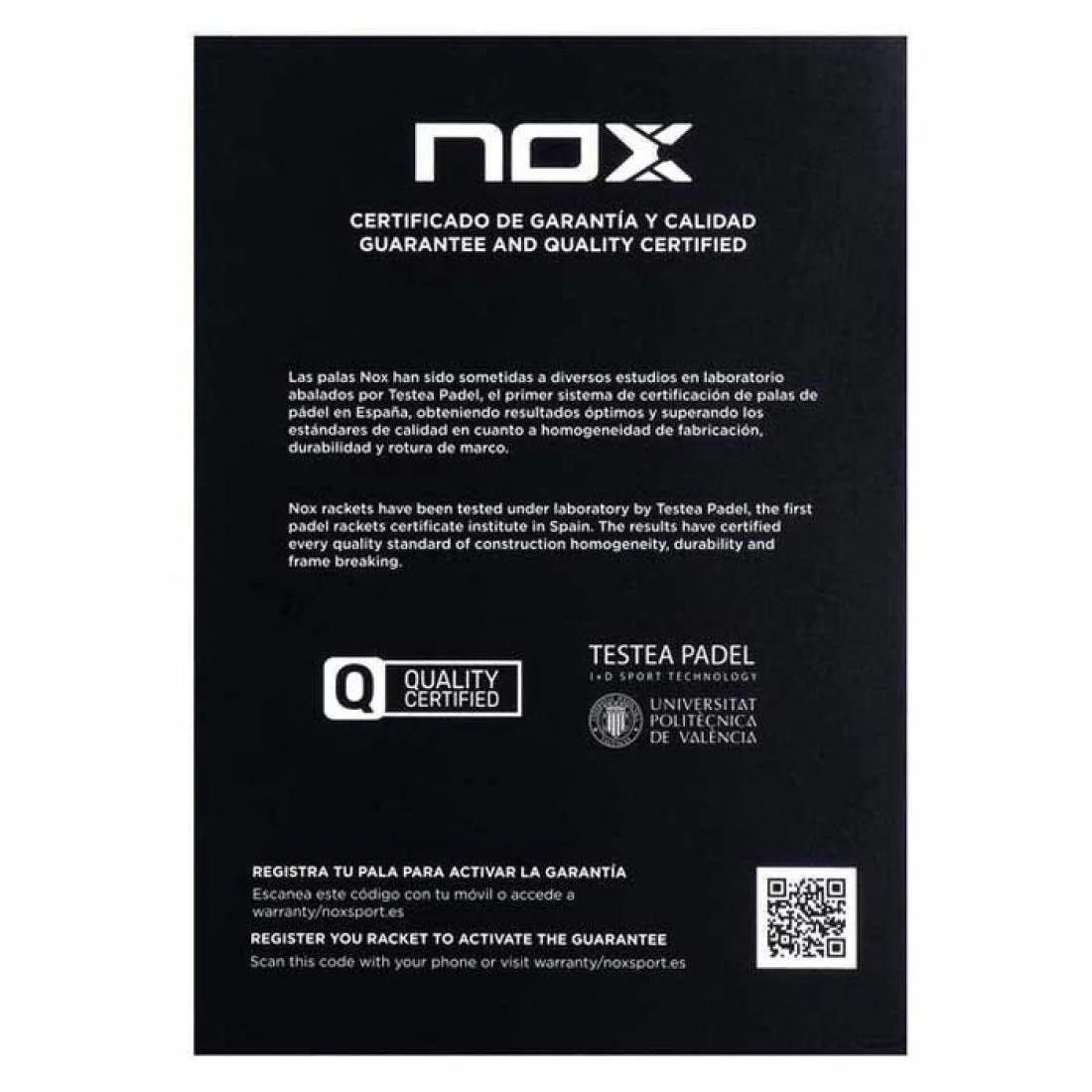 Nox Agustin Tapia Architecture LTD 2024 Padel Racket